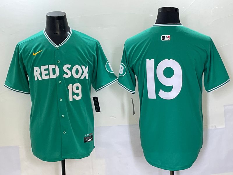 Men 2025 Boston Red Sox #19 No Name Dark Green Joint Name Nike MLB Jersey style 3